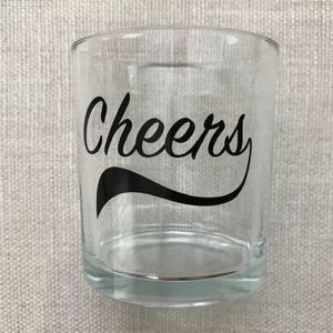Whimsical “Cheers” glass